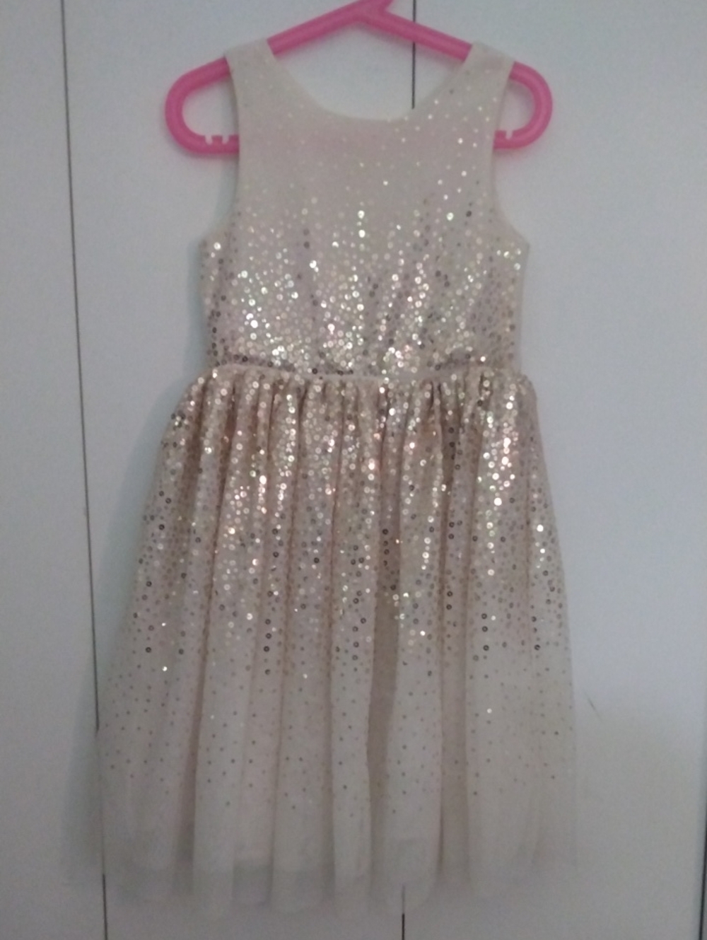 H&M Girls Sequin Tulle Dress in Champagne Gold